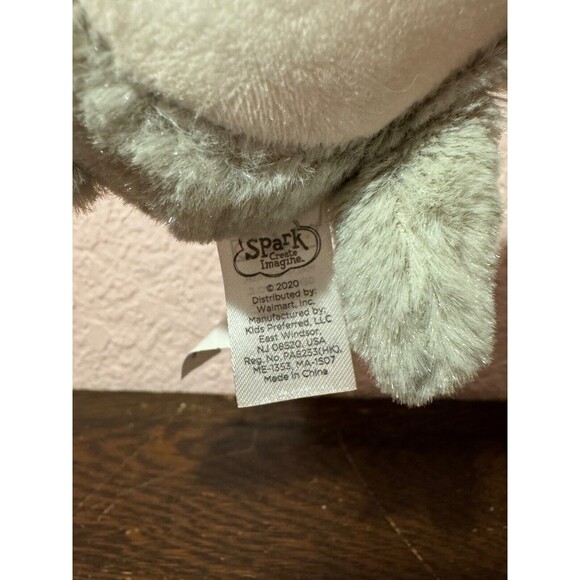 Spark Create Imagine Gray Teddy Bear Plush Stuffed Blue Nose 8" WalMart - Picture 3 of 4